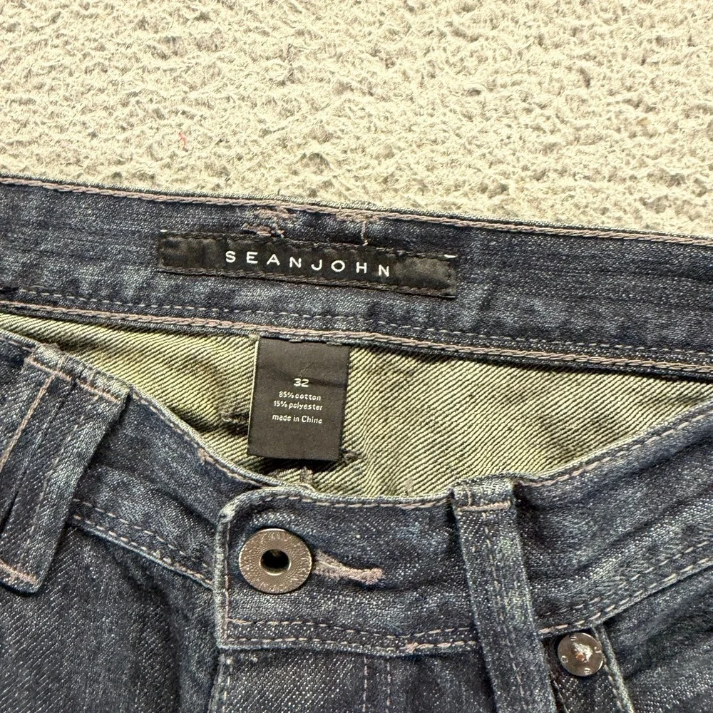 Sean John Marcus Jeans Mens 32x34 Blue Cotton Denim Straight Button-Fly Workwear